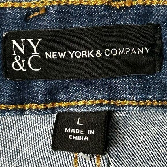 NWT NY&C New York & Co. Denim Jeans Women's Large Blue High Rise Zip Fly Skinny - Picture 11 of 13
